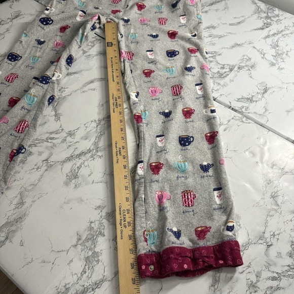 Munki Munki‎  Coffee Themed Flannel Pajama Set Size Medium Loungewear Bamboo - Picture 8 of 16